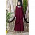 Asymmetrical abaya with overlapped panel- Maroon